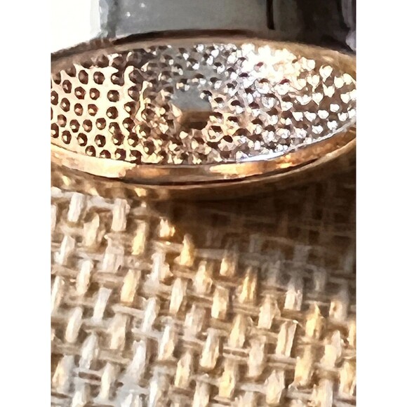 JMC Brass Rose Gold Rhinestone Bubble Ring White/Black Size 6.3/4” EUC BEAUTIFUL - Picture 6 of 10